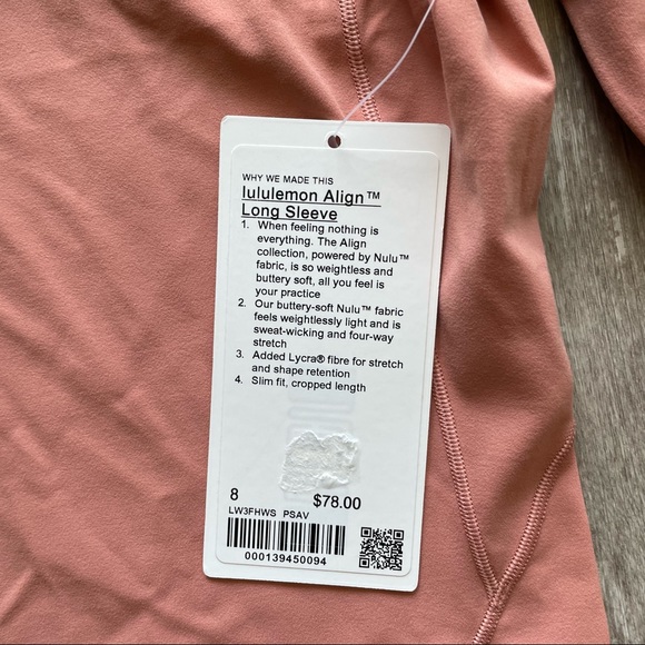 Lululemon Align Long Sleeve Shirt - Pink Savannah - Picture 4 of 5